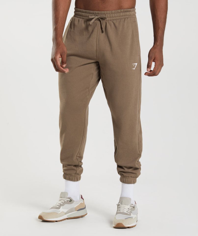 Men\'s Gymshark Essential Oversized Jogger Brown | CA 751N0A